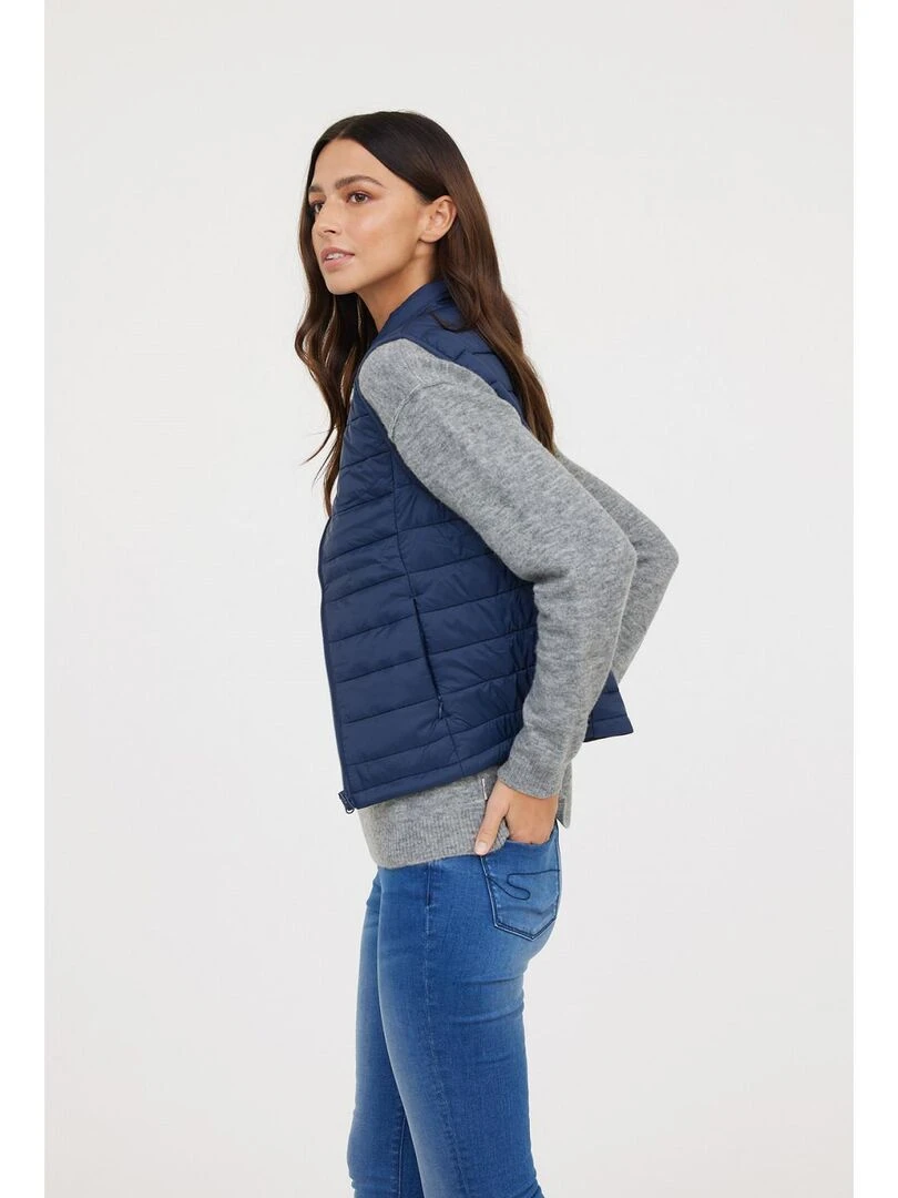 Lee Cooper   Doudoune sans manches polyester col zippé FONYLA   Bleu marine