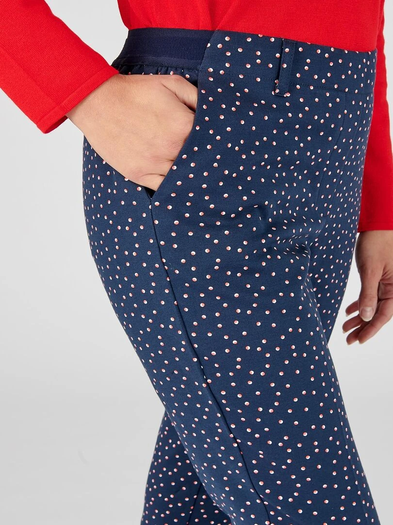 Pantalon 7/8ème satin de coton Damart Bleu marine