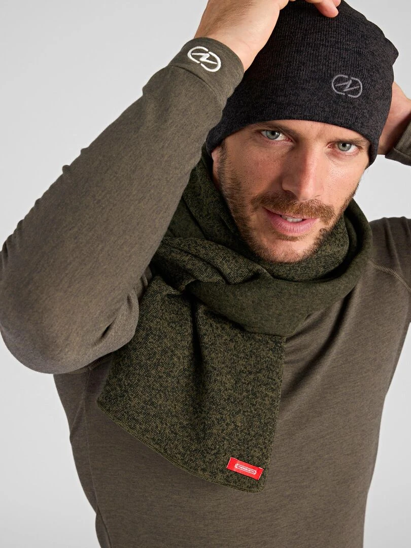 Écharpe mixte maille polaire chaude Thermolactyl DamartSport Kaki