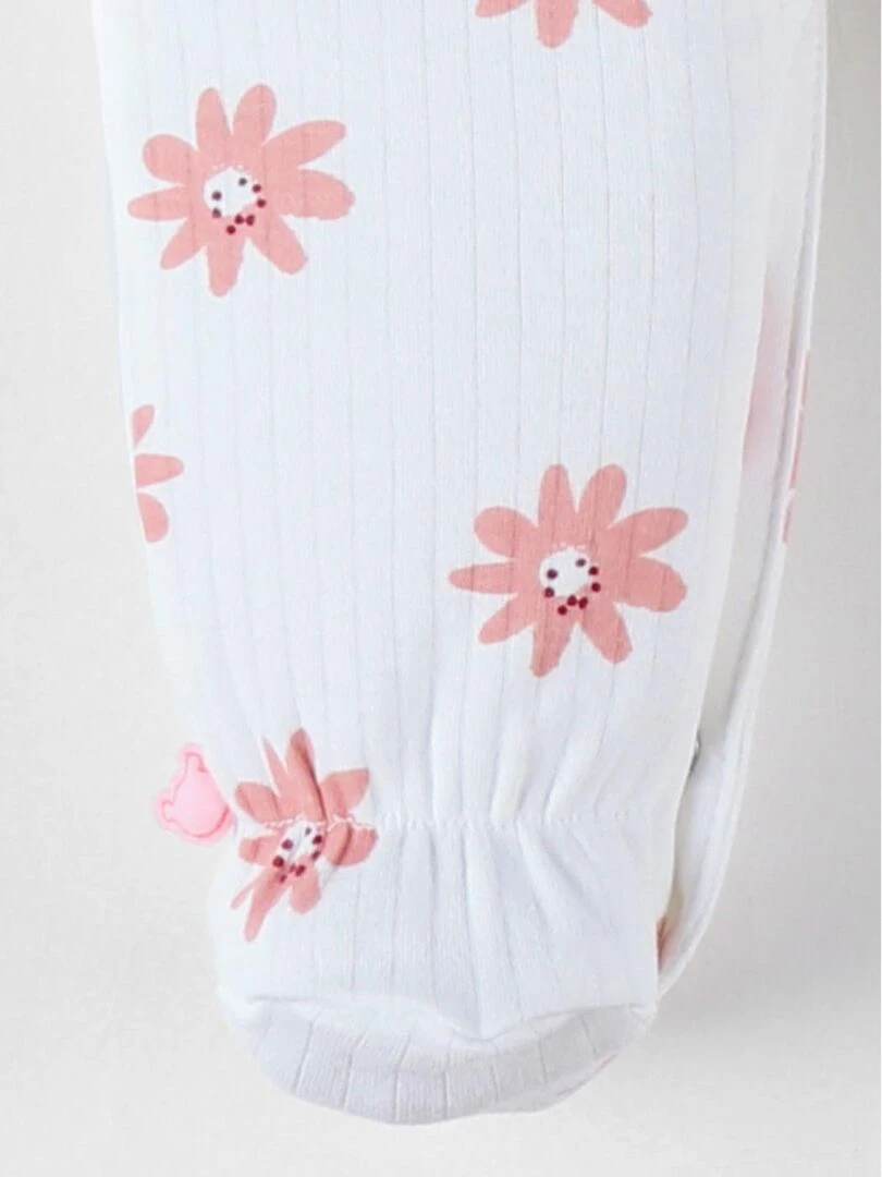 Pyjama 1 pièce tournesol en jersey  écru/corail   Noukie's   Rose