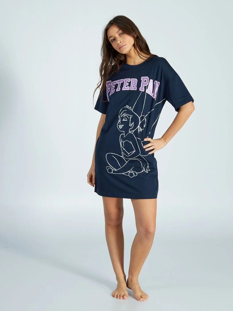 Chemise de nuit 'Peter Pan' Noir