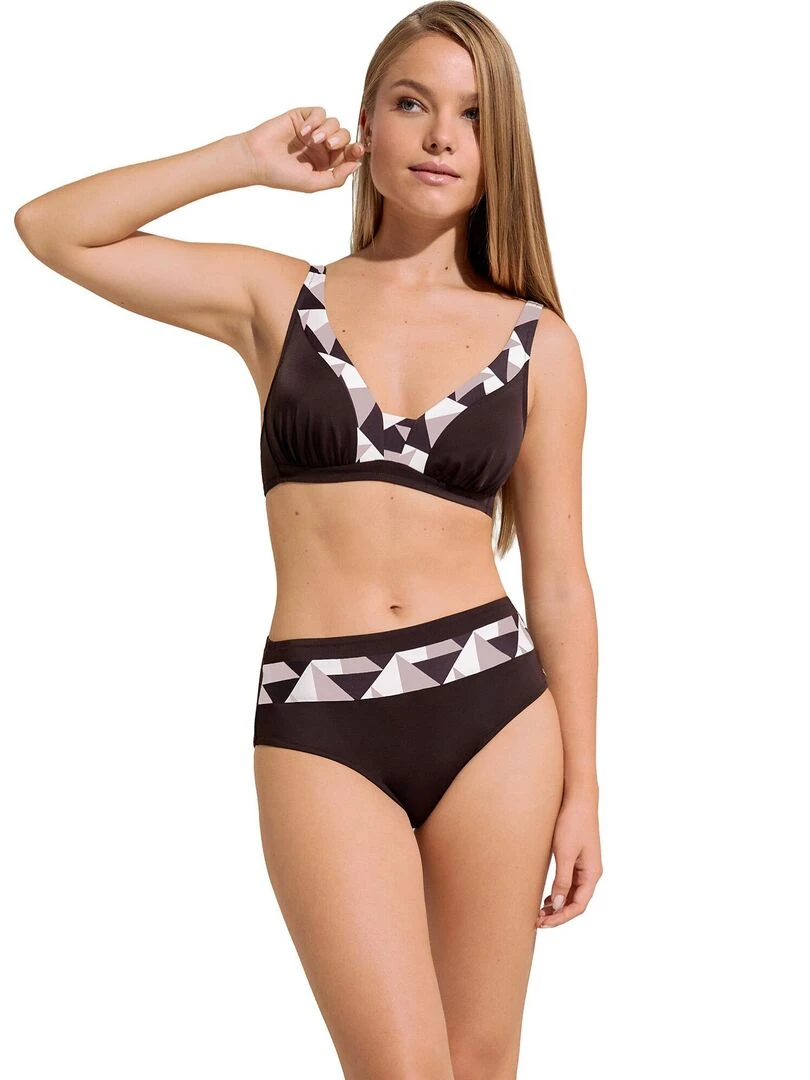 Bas maillot slip de bain shapewear taille haute Toulouse   Marron