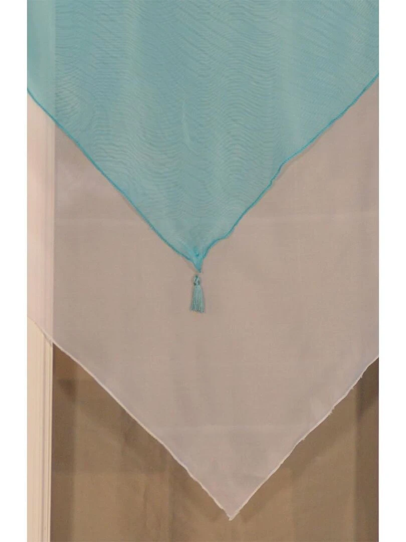 Paire de double vitrages à pompon Bleu