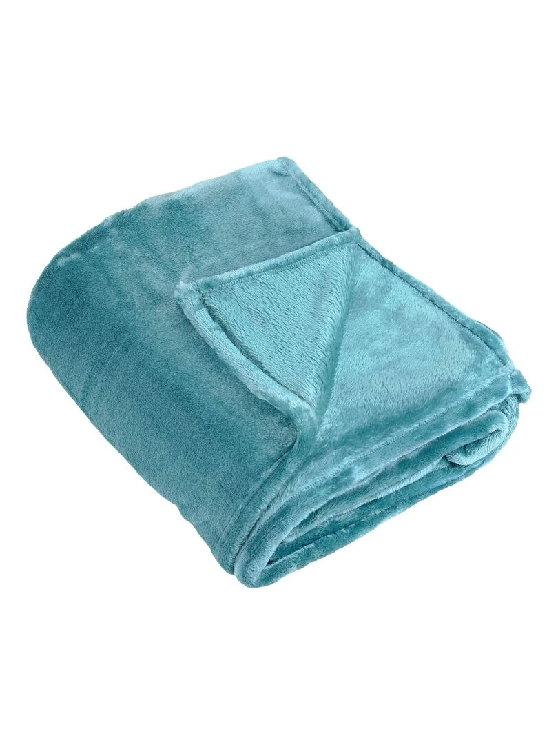 Couverture polaire unie "PILONGA" Bleu ciel