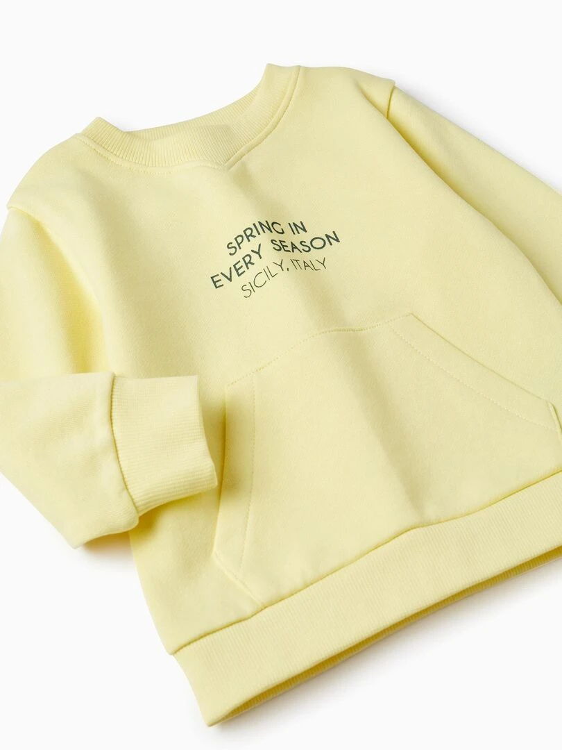 Sweat en coton pour bébé garçon 'Spring in Every Season'  SICILIAN DAYS   Jaune clair