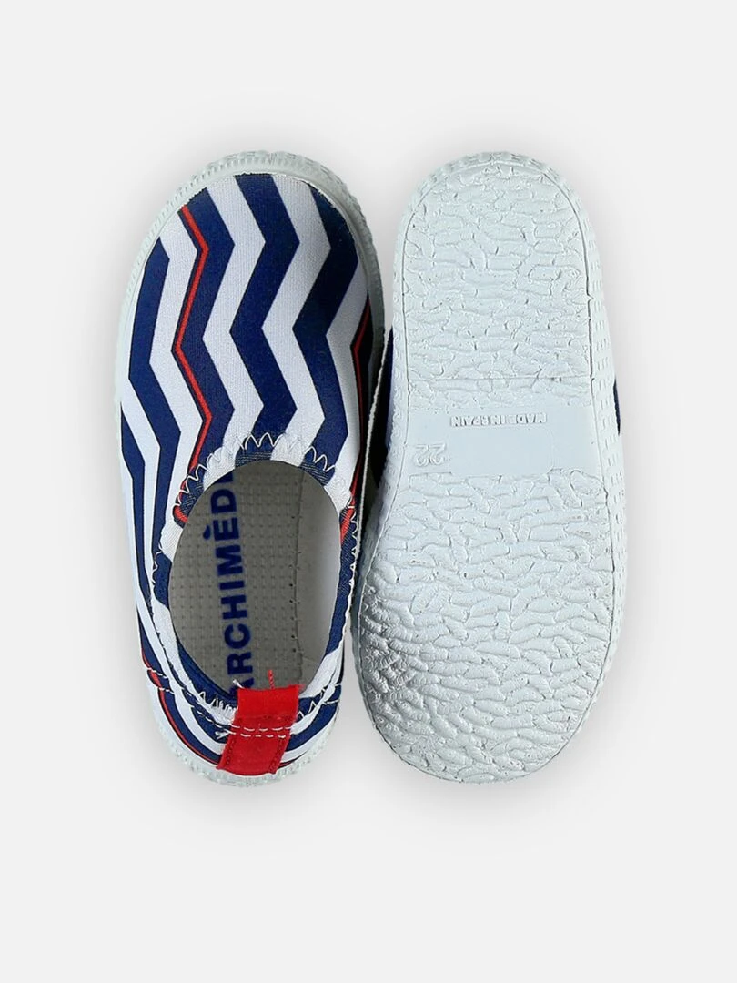Chaussures de bain rayures   Archimède   Bleu
