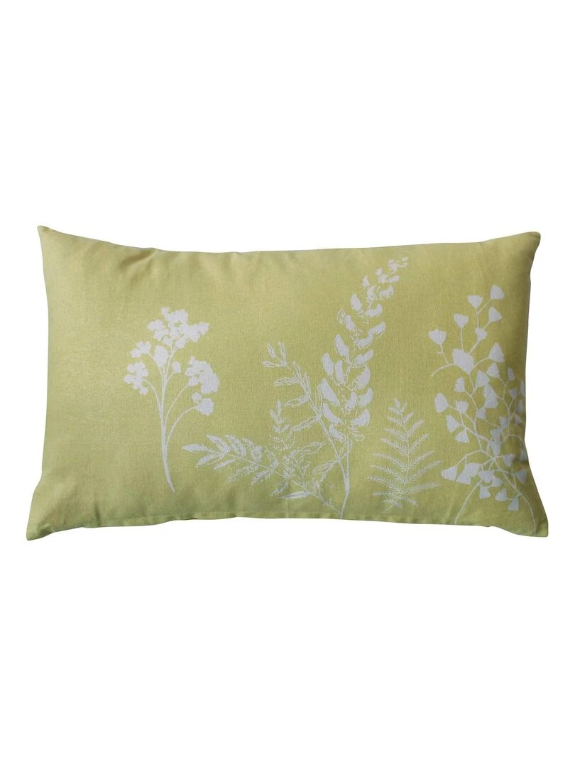 Coussin déhoussable aux impressions florales Vert tilleul