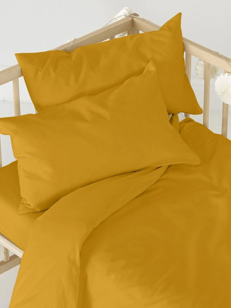 Drap housse Basic Berceau "Happyfriday" Moutarde
