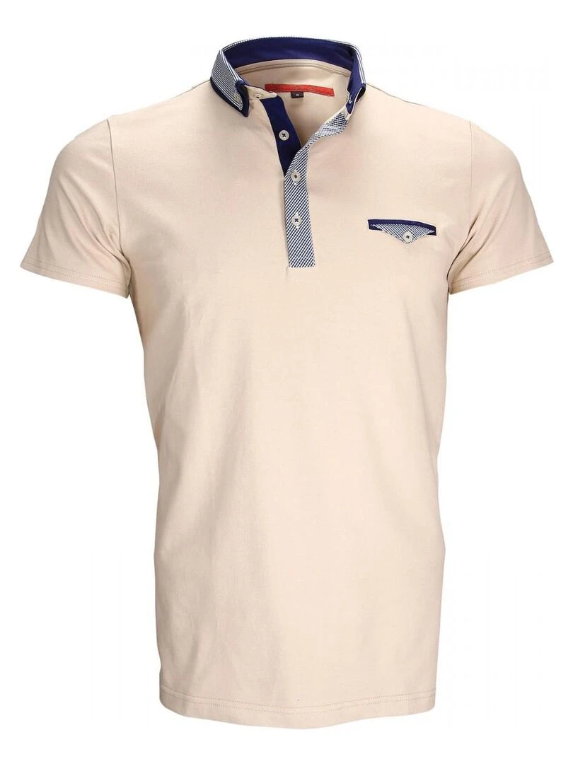 Polo double col JOHN Beige