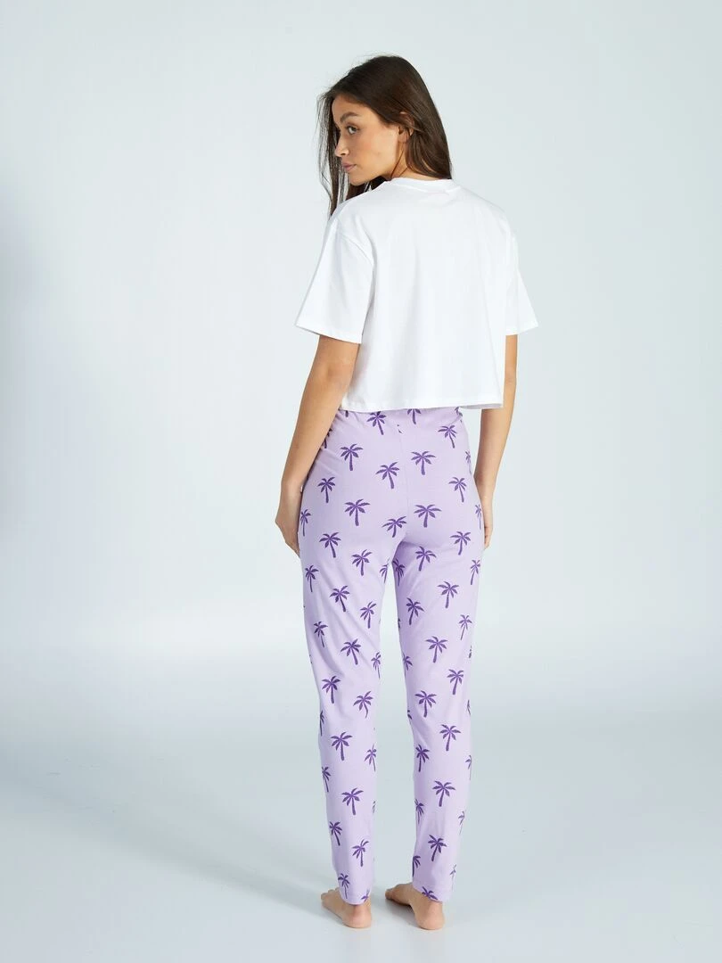 Pyjama 'Barbie'   2 pièces   Blanc/violet