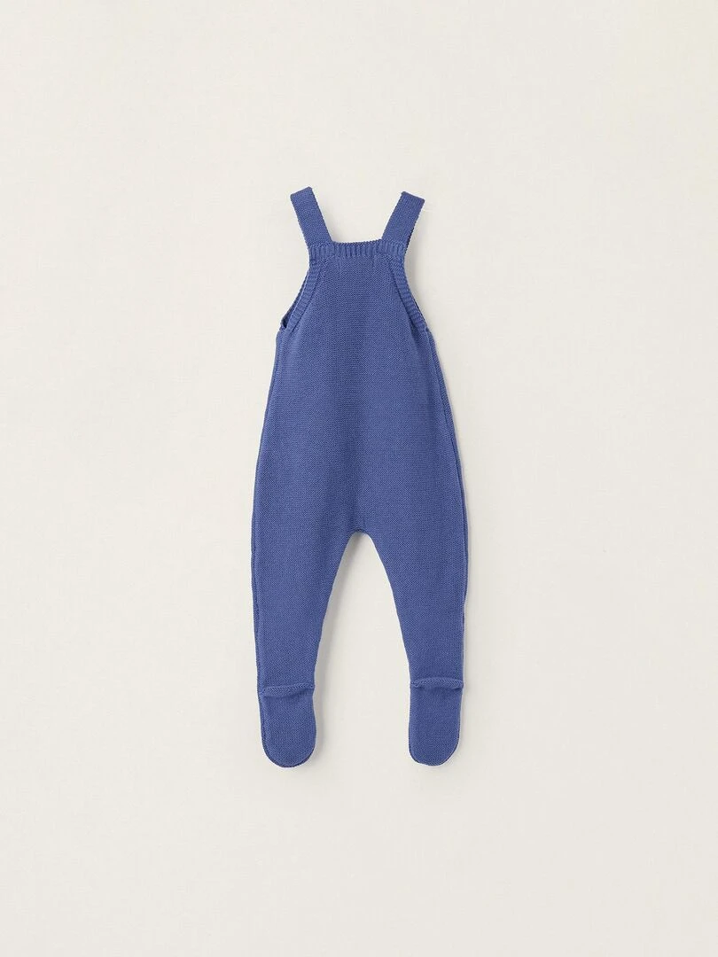 Combinaison en tricot de coton avec pieds pour nouveau né ATLANTIC COMPANY Bleu