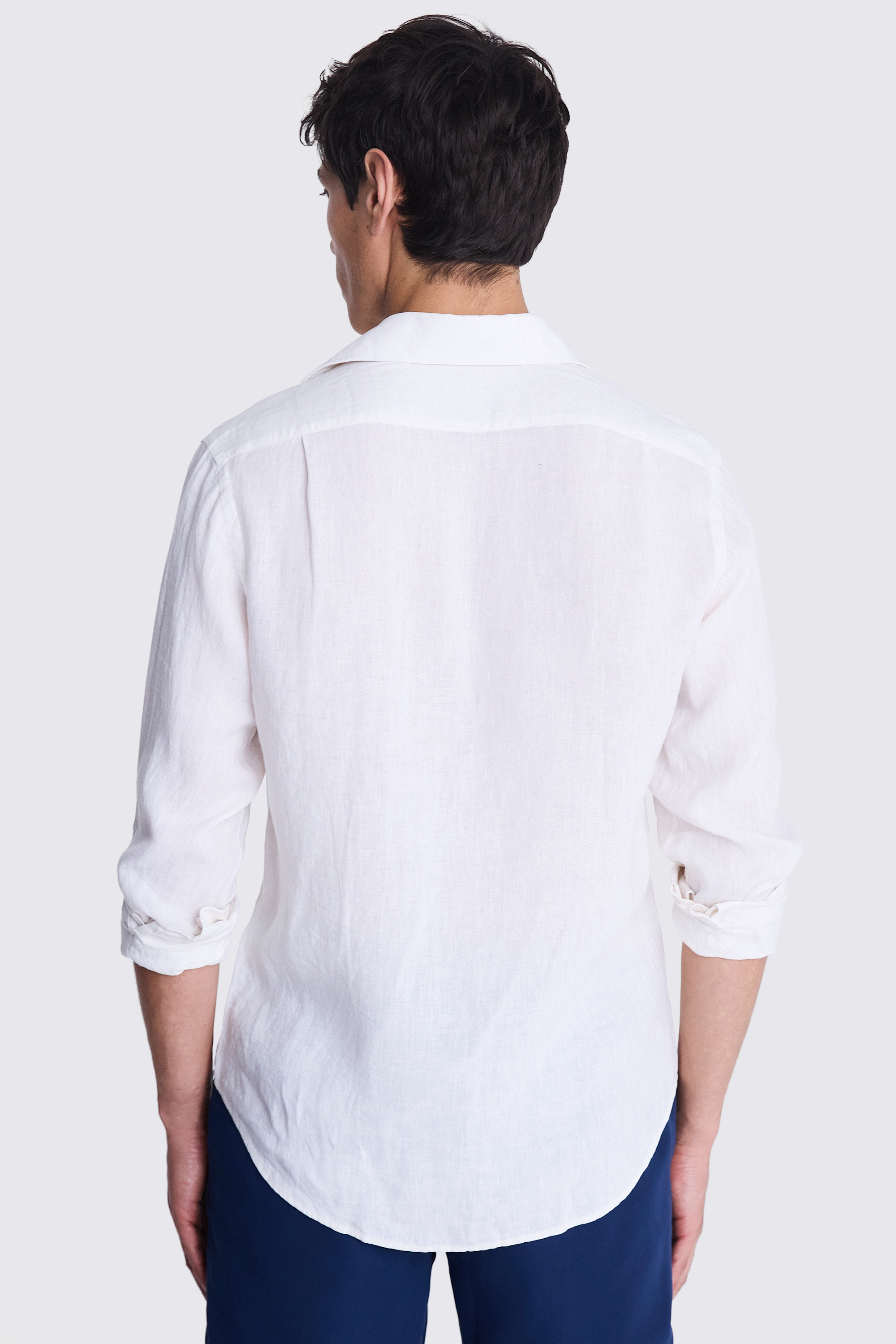 Tailored Fit Off White Linen Shirt   Buy Online at Moss