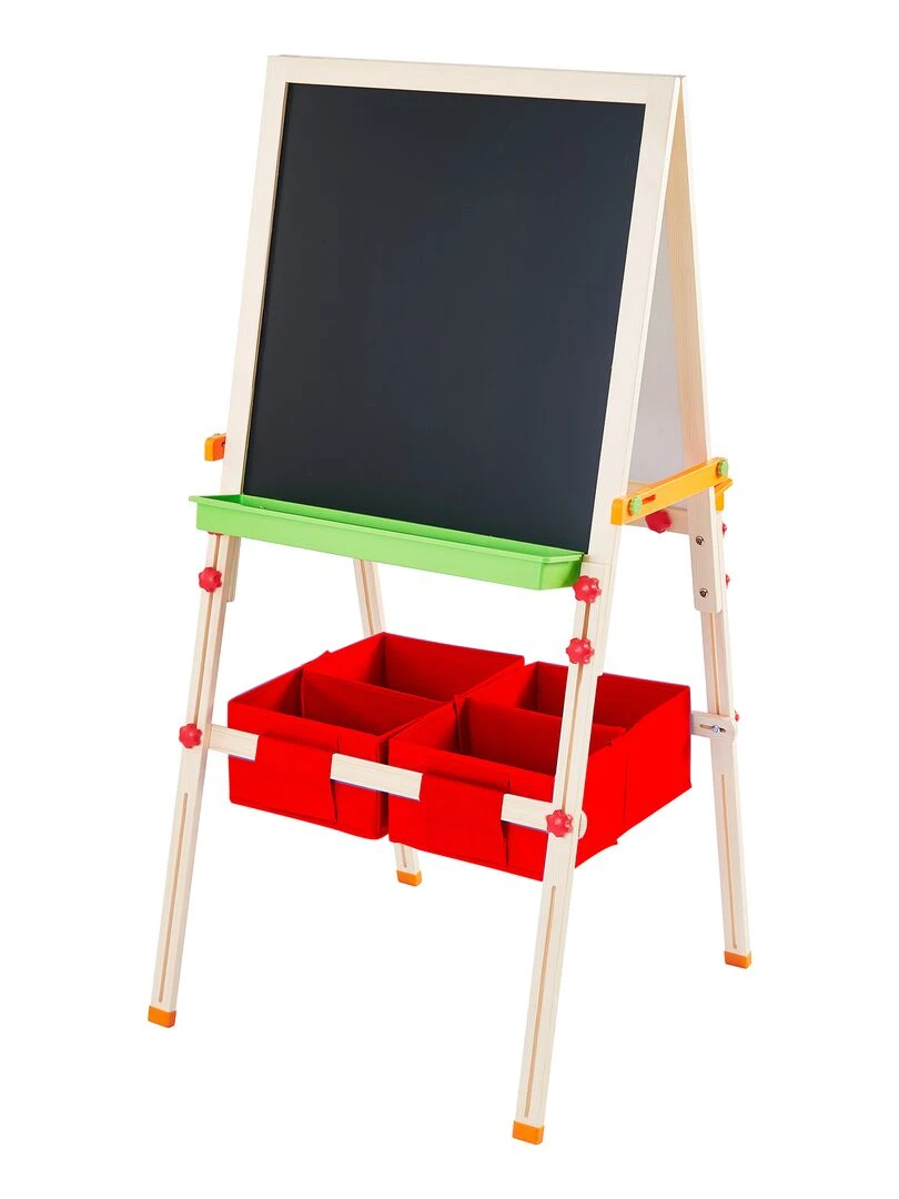 Tableau évolutif chevalet enfant en bois multifonction 3 en 1 avec rangement rouge Teamson Kids Rouge