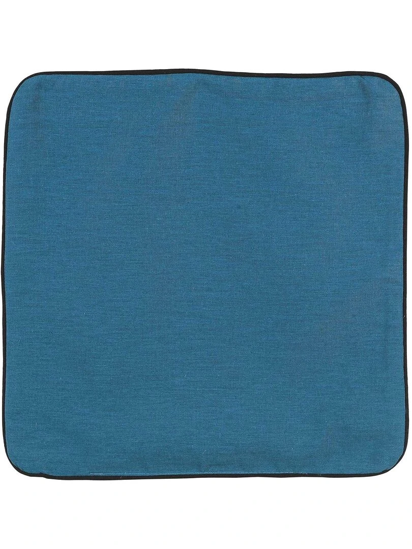 Housse de coussin en poly/lin Bleu foncé