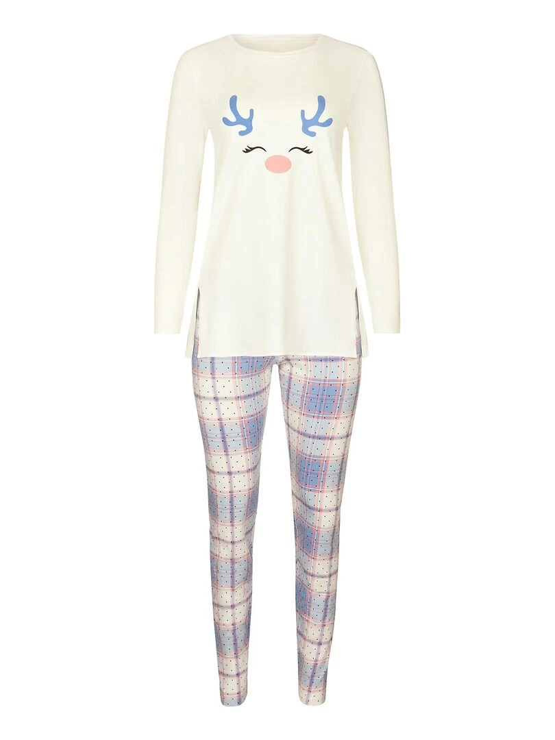 Pyjama leggings tunique manches longues Holiday   Ecru