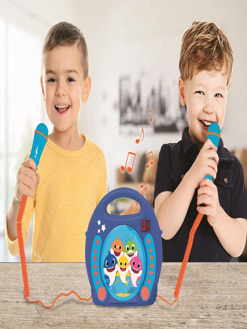 Lecteur Cd Portable Avec 2 Microphones Baby Shark N/A