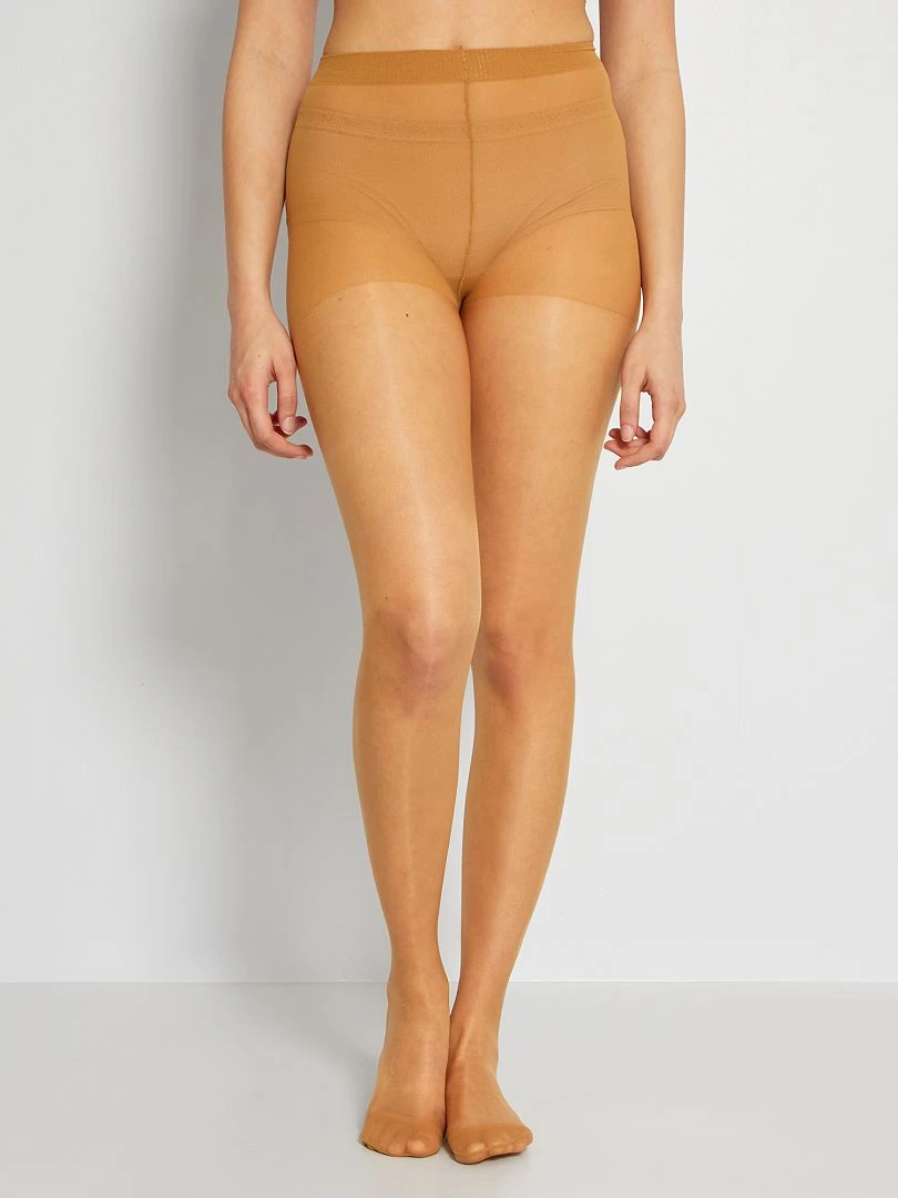 Lot de 2 paires de collants voile 8D   beige