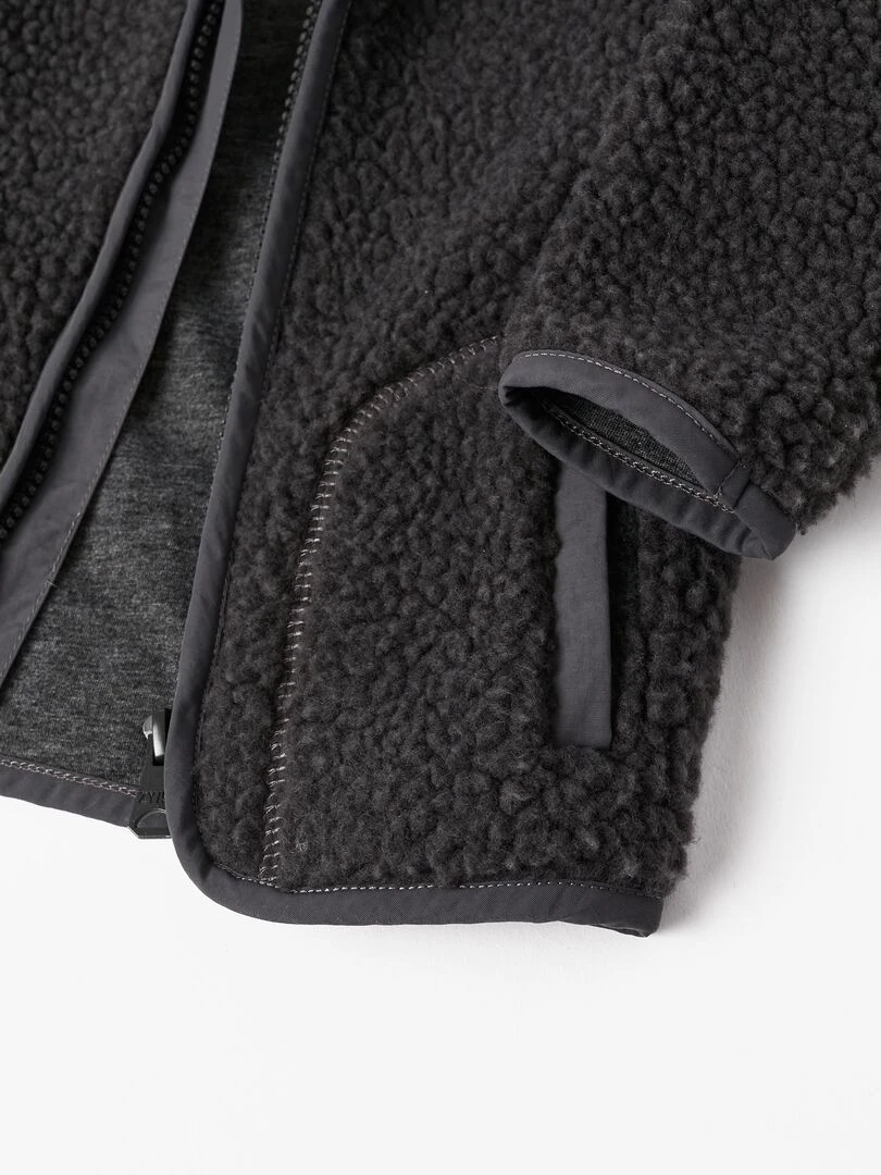 Manteau en Sherpa avec Capuche pour Bébé Garçon   NORTHERN CALLING   Gris foncé