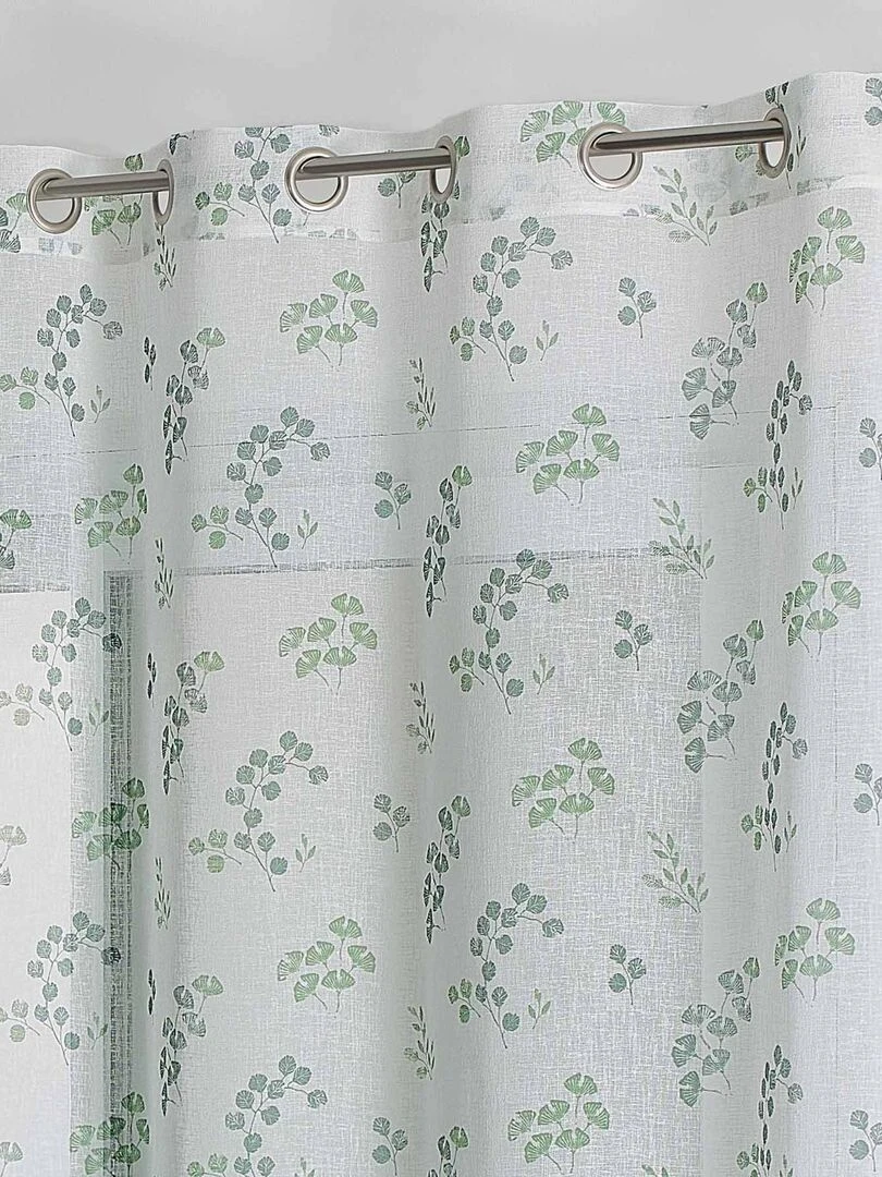 Voilage tamisant en étamine fleurie   Vert