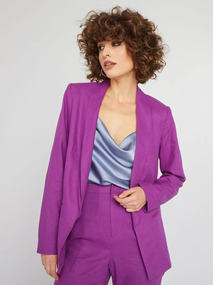 Veste tailleur en lin Violet