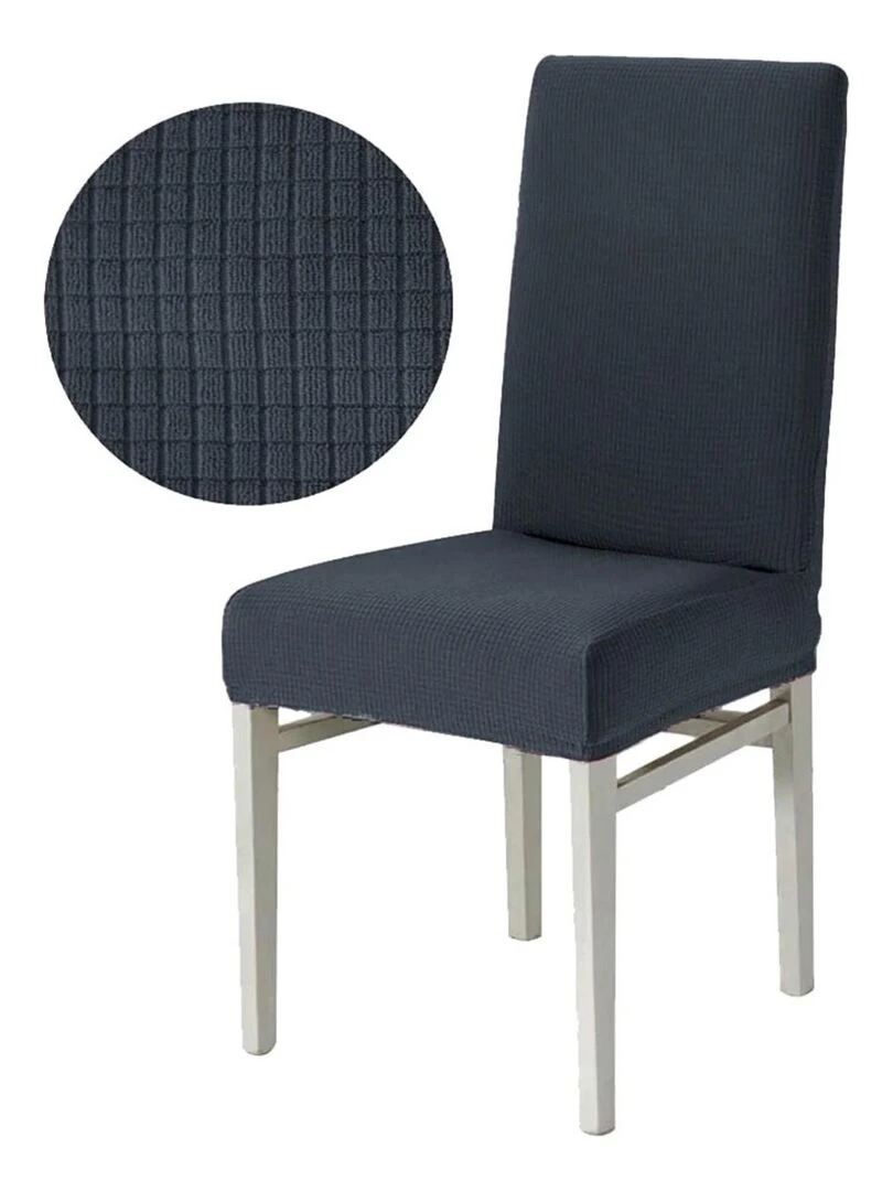 Lot de 4 Housses de chaise extensible Anthracite gris anthracite