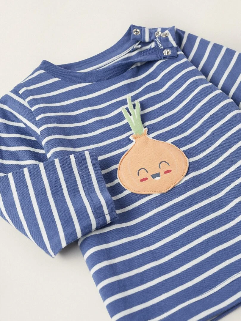 T shirt en coton pour nouveau né 'Onion' manches longues NATURE TAKEOVER   Bleu