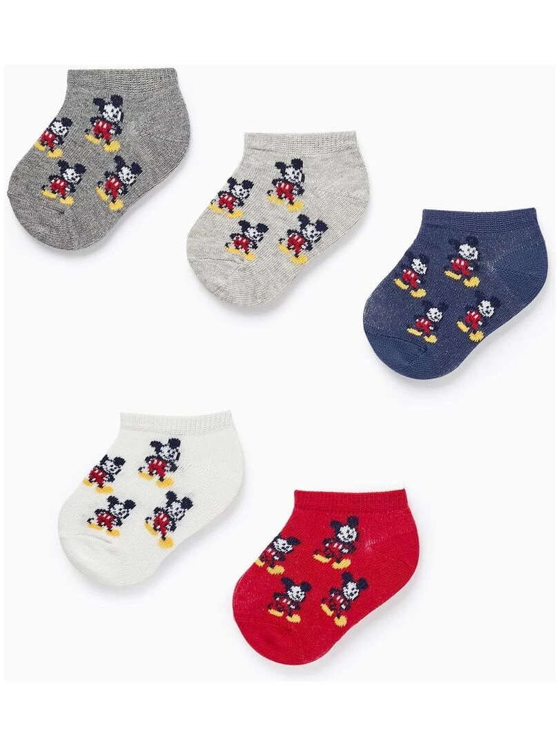 Pack 5 Paires de Chaussettes Courtes pour Bébé Garçon 'Mickey' MICKEY Multicolore