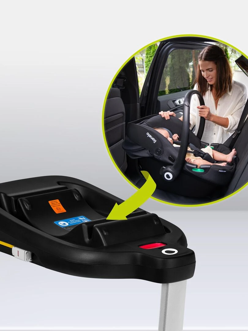 Base ISOFIX   LIONELO Astrid i Size Base   Base de siège auto pour bébé   Noir
