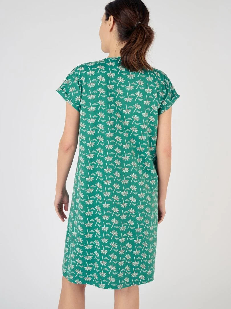 Chemise de nuit dentelle pur coton peigné   Damart   Vert