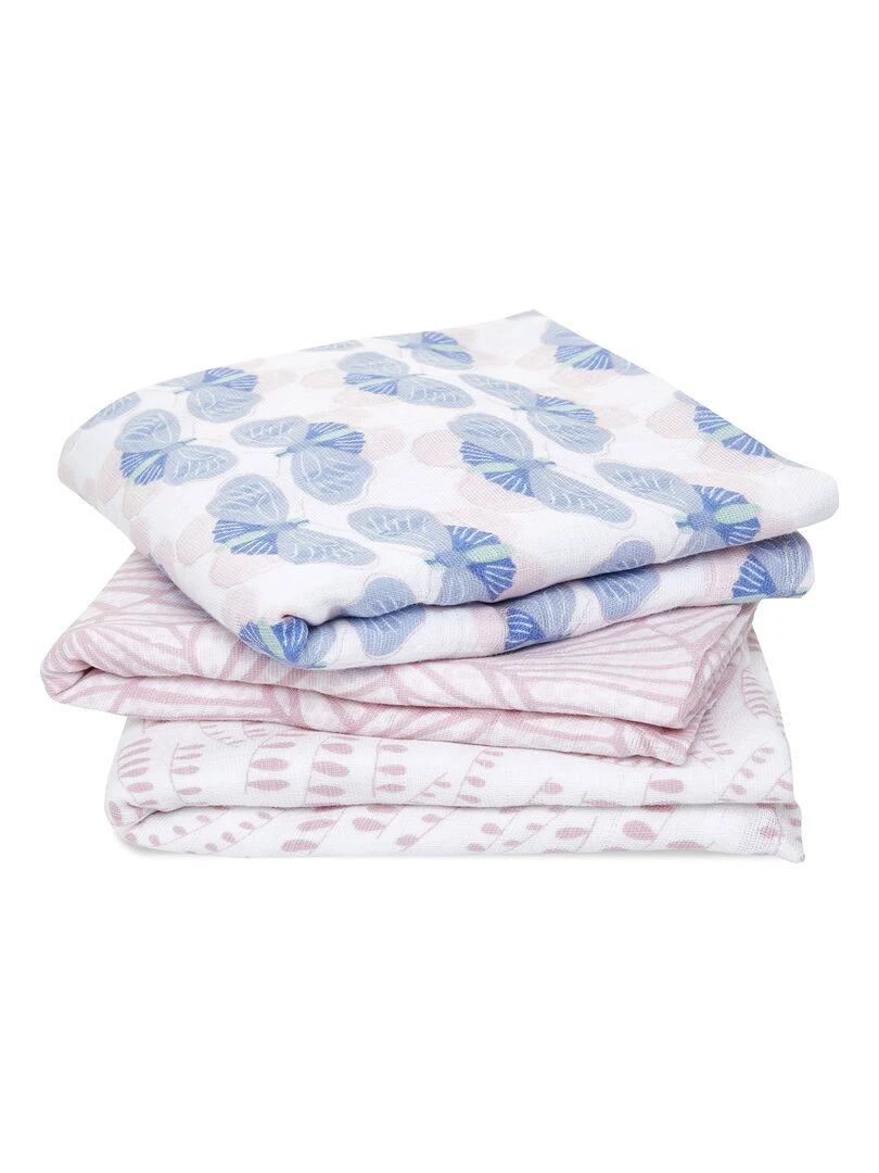 Lot de 3 langes Musy en coton Deco dream (70 x 70 cm) Rose