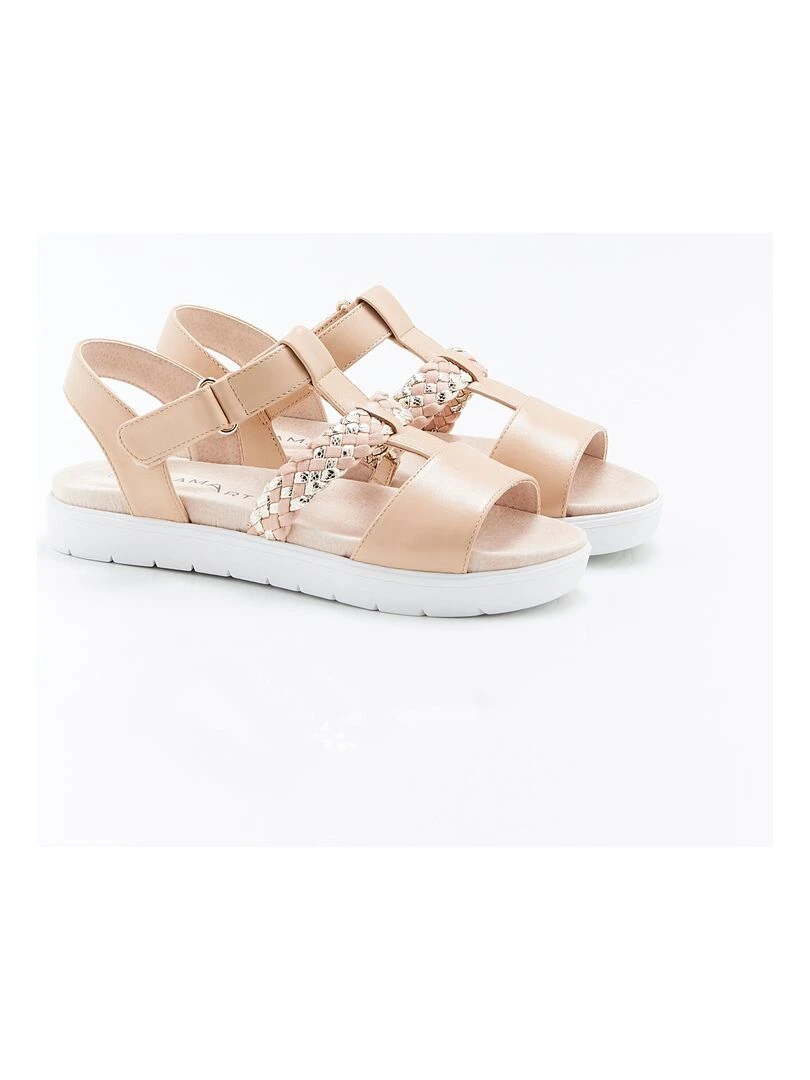 Sandales à brides tressées et lisses Amortyl Damart Rose
