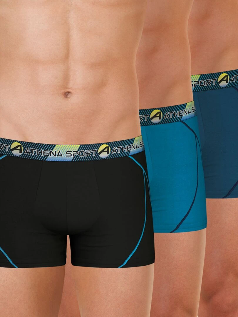 Lot de 3 boxers homme Training Bleu azur