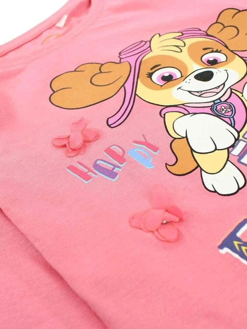 La Pat' Patrouille   T shirt fille imprimé La Pat' Patrouille en coton   Jaune