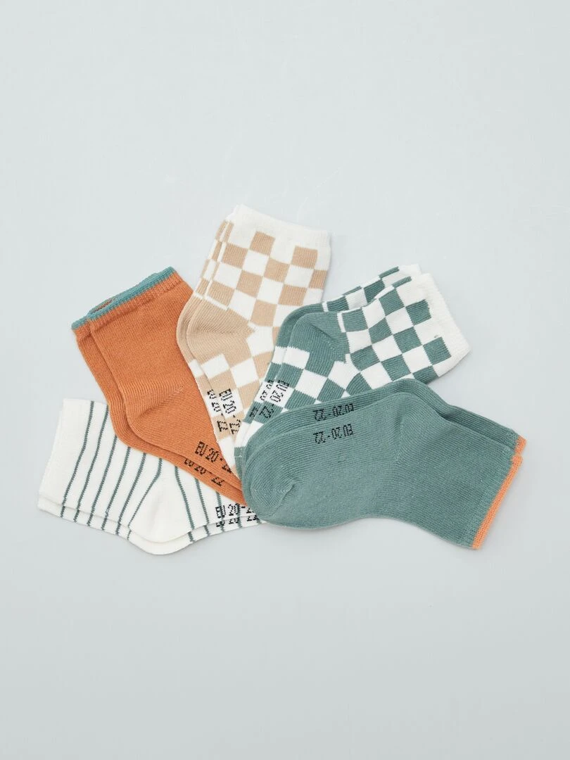 Lot de 5 paires de chaussettes en maille stretch Vert