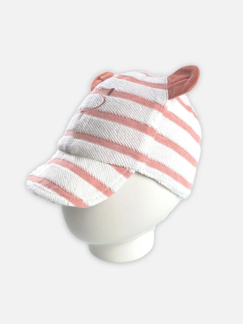 Casquette rayée en coton Noukie's Rose