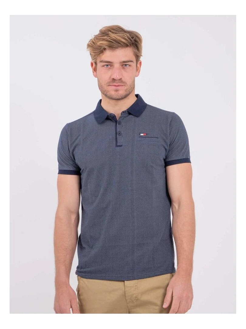 Polo manches courtes pur coton PLADISTO Bleu marine