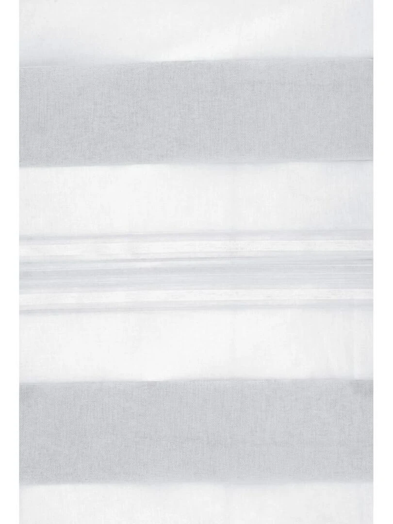 Voilage Blanc à Jeux de Rayures Gris clair