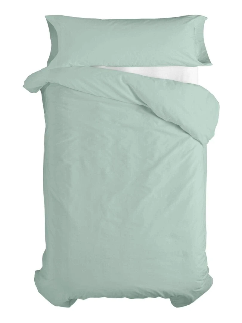 Parure housse de couette 2 pièces Basic "Happyfriday" Vert