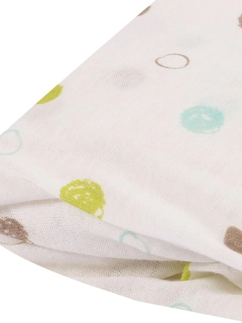 Drap housse imprimé pois colorés Blanc