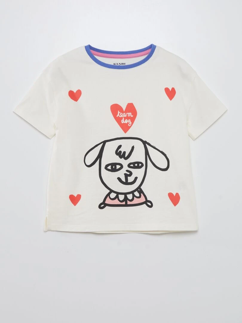 Tee shirt à col rond X Little Bad Wolf   Blanc