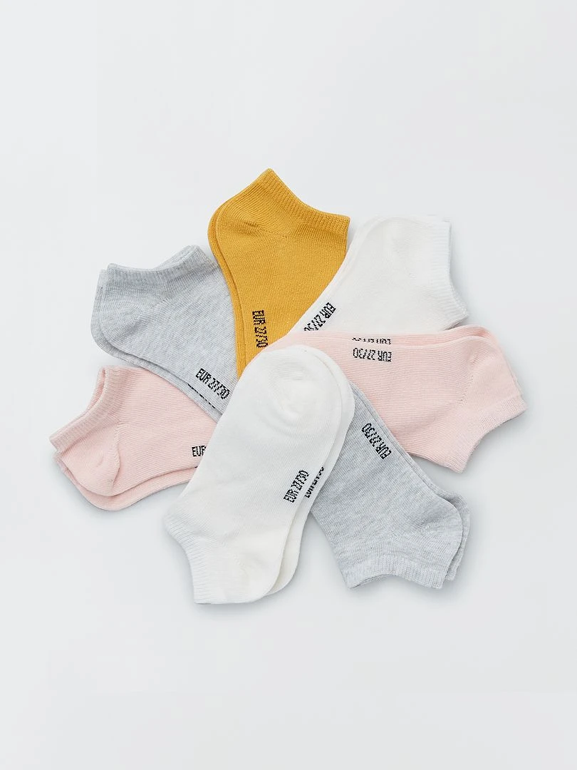 Lot de 7 paires de chaussettes invisibles multico