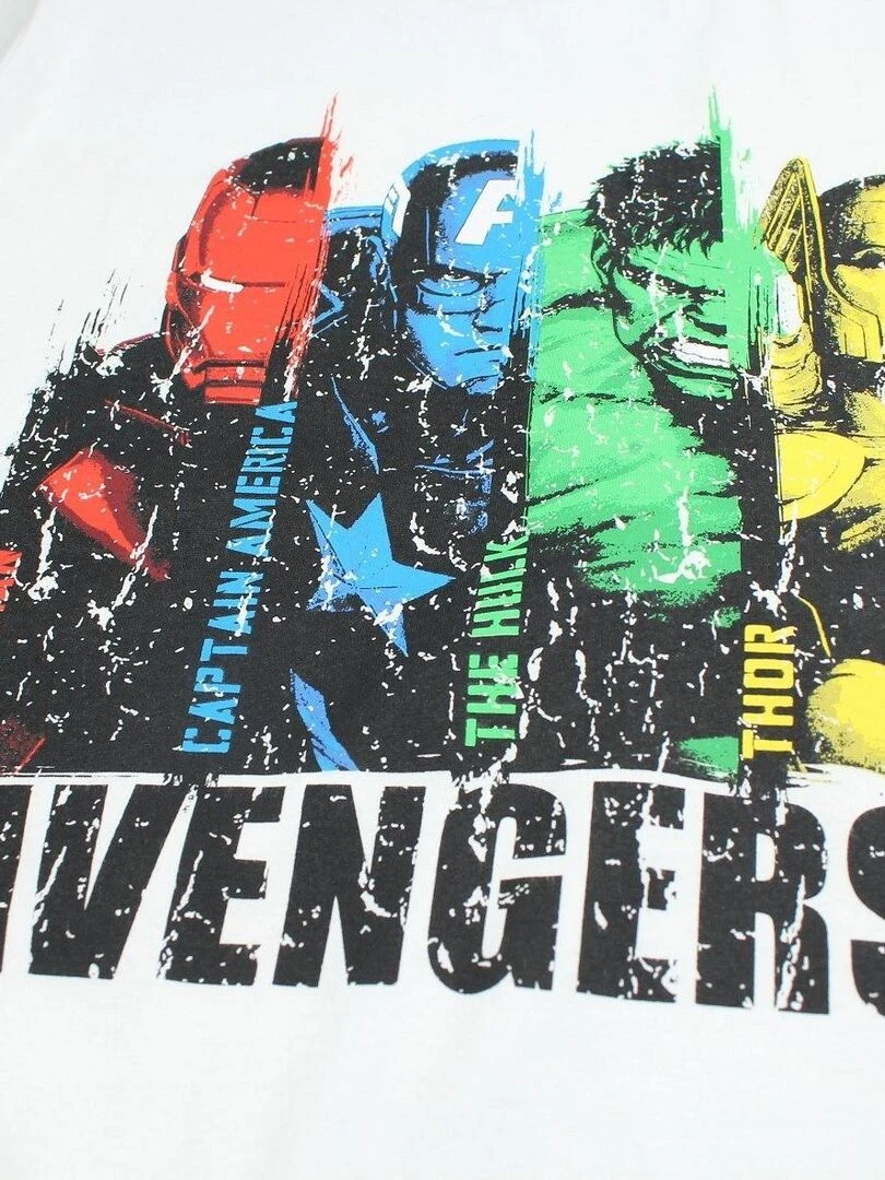Avengers   Ensemble T shirt short garçon Imprimé Avengers   Blanc