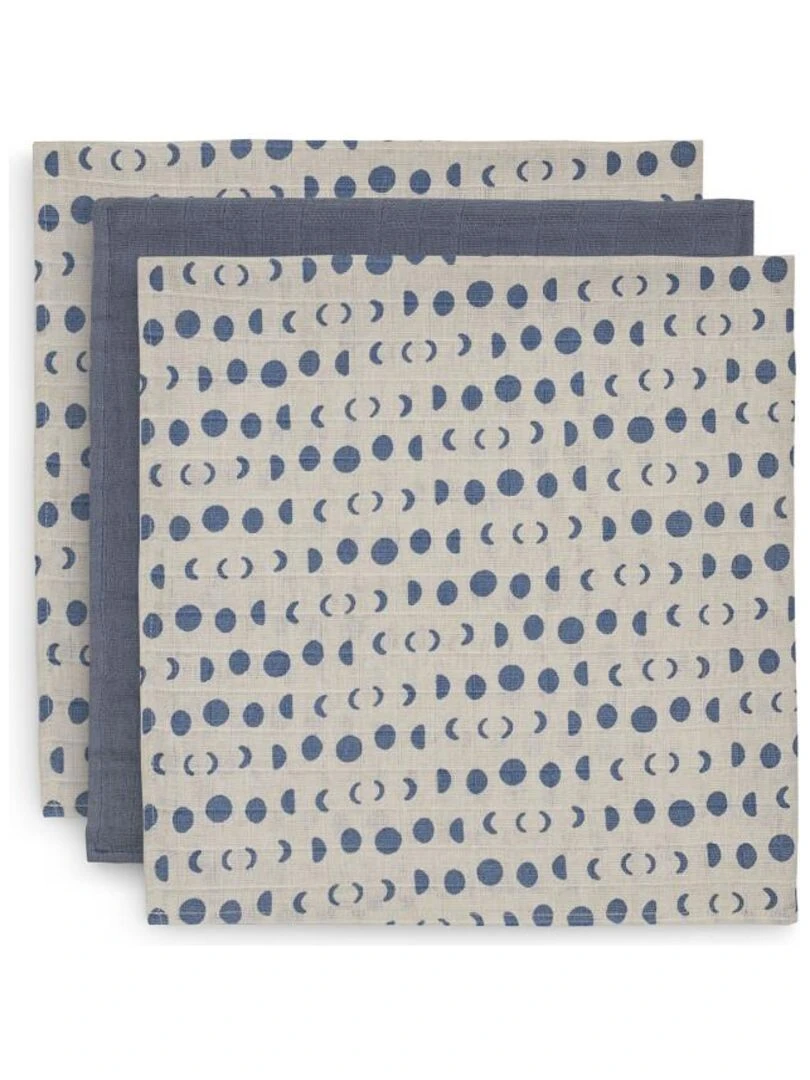 Lange gaze Coton Small 70x70cm Moonlight (3 pcs) Jo Bleu