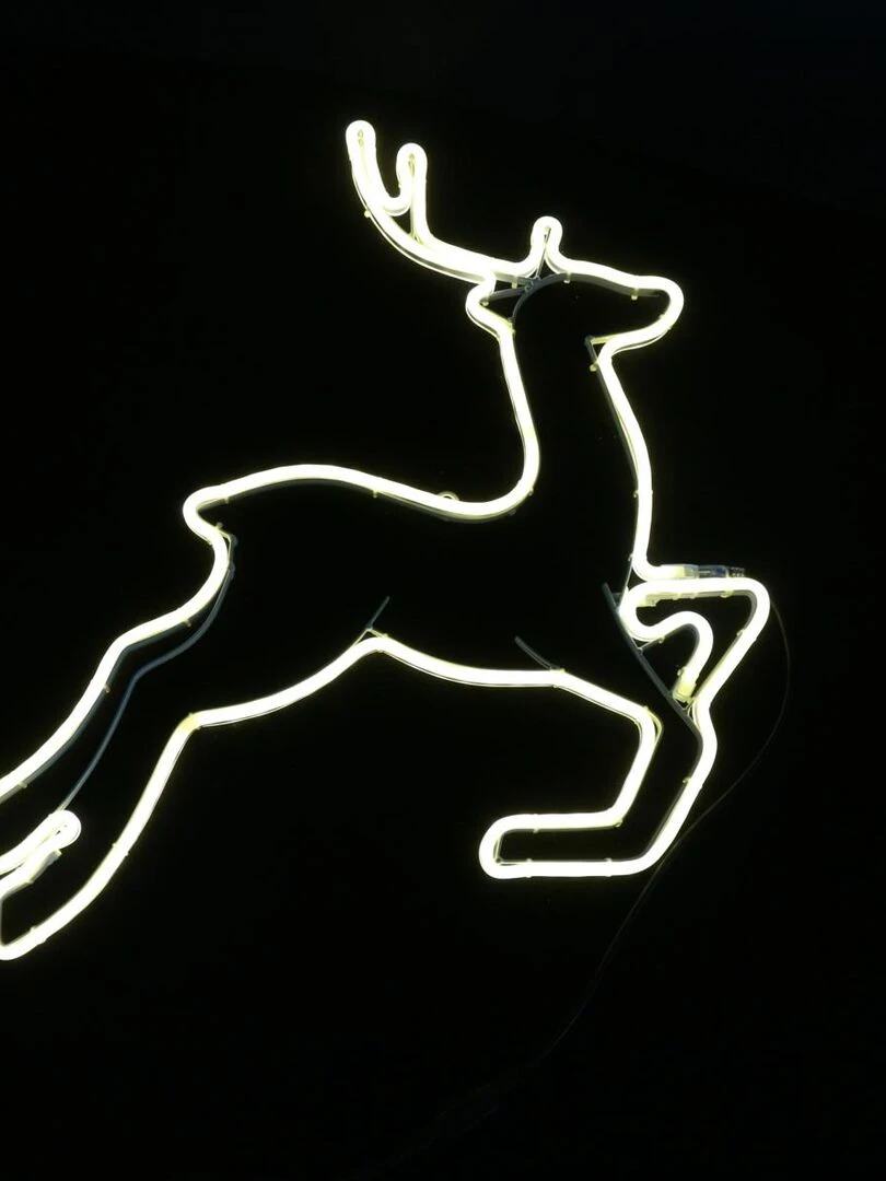 Lampe Neon Rennes de noel 36 cm Blanc