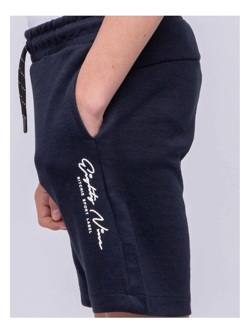 Bermuda molleton BELLO J   Bleu marine