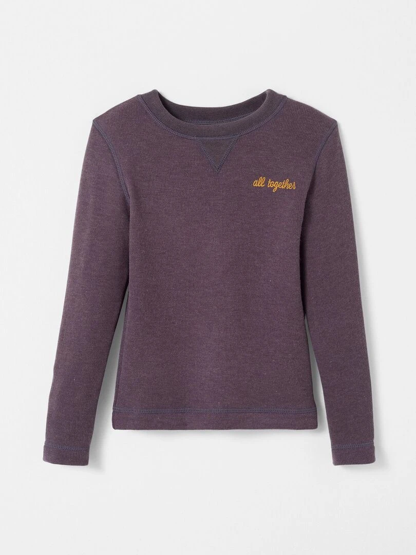 Sweat shirt enfant molleton gratté Thermolactyl Sensitive Damart Gris foncé