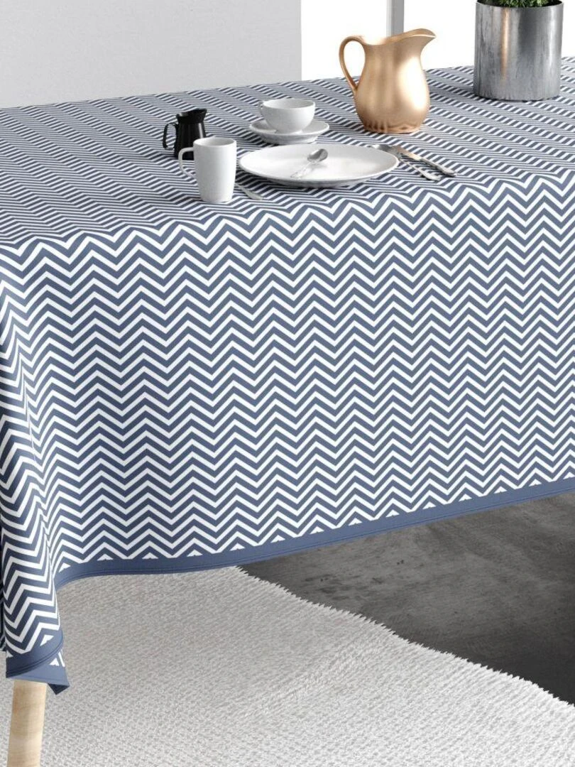 Nappe Polyester à motifs Bbq Zone Bleu