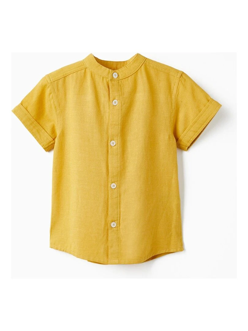 Chemise à manches courtes avec lin pour bébé garçon manches courtes MATISSE Blanc Orange clair