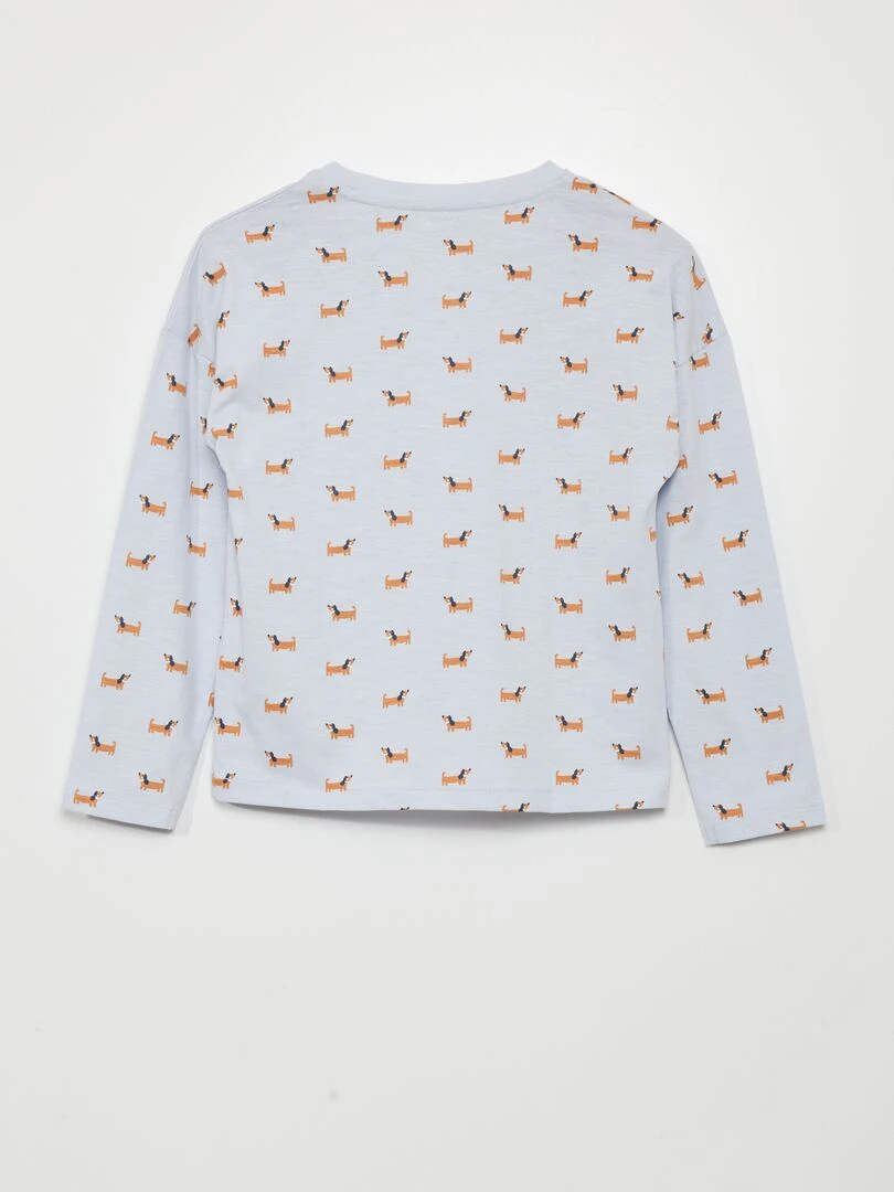 T shirt imprimé 'chiens'   Bleu