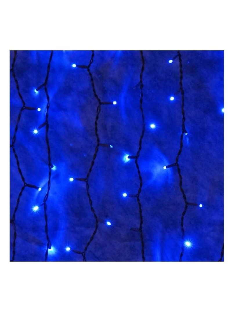 Rideau guirlande lumineuse extérieur 200 leds animées bleues   Noir Noir